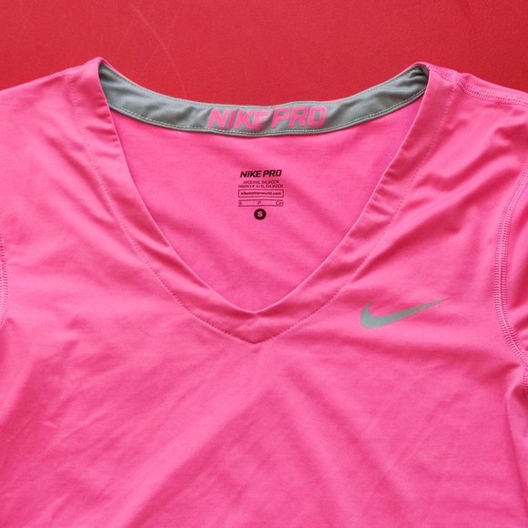 Nike Pro dri-fit athletic shirt pink women's size S - Picture 2 of 6